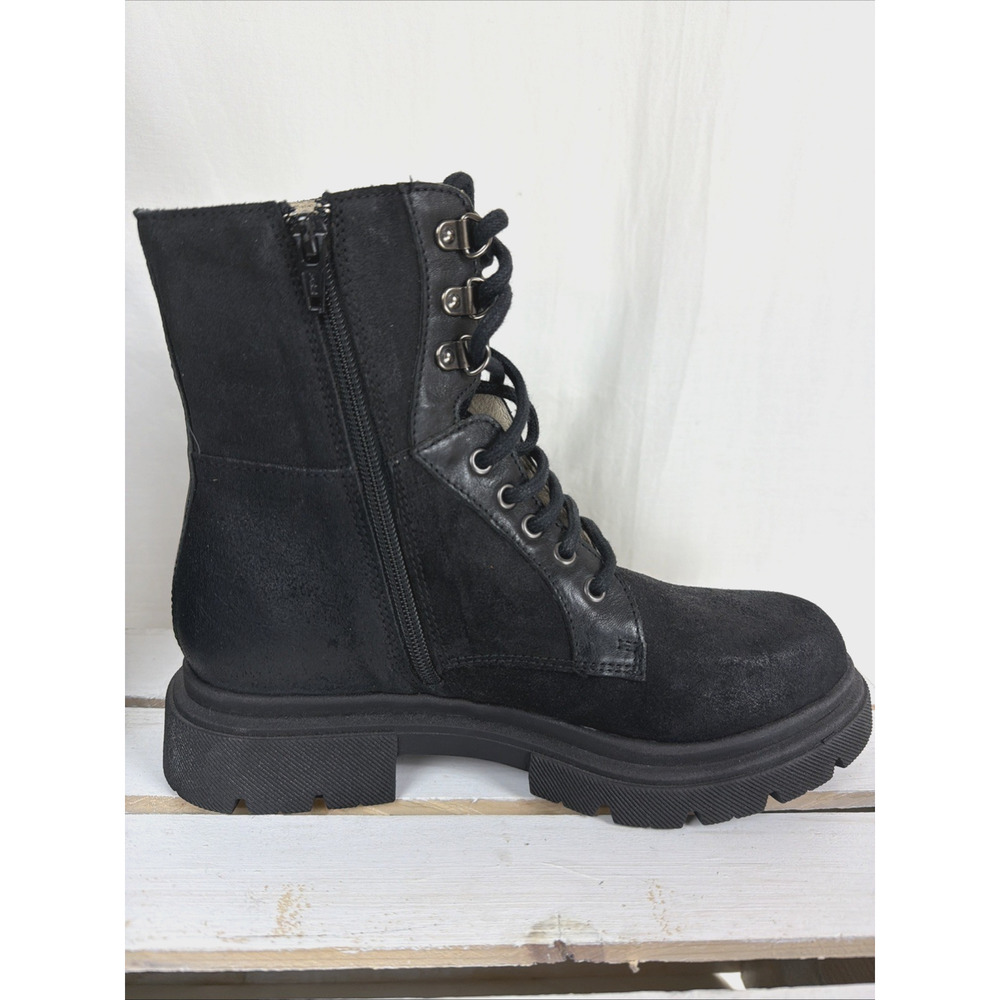 New NO Box Casta Xenon Black Lace Up Side Zip Combat Boots #1059 EU 36 - Picture 5 of 6